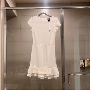 Aqua white mini dress